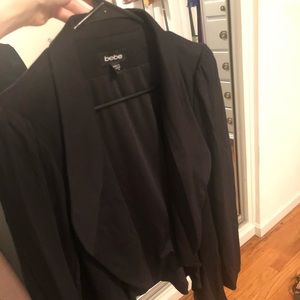 Bebe Black Flowy Peplum style blazer